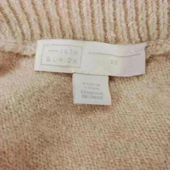 14th & UNION Two Way Cozy Pullover Sweater 3X Pink - Picture 8 of 8